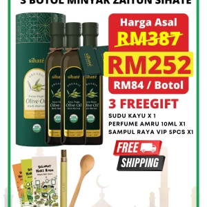 Minyak Zaitun Sihate - Rawatan Penuh 3 Botol - Gift A